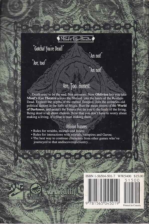 World of Darkness - Minds Eye Theatre - Oblivion (Grade B) (Genbrug)
